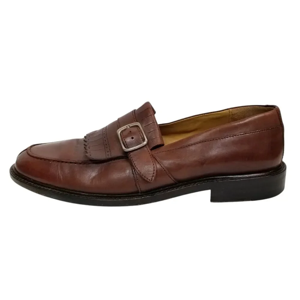Johnston & Murphy Men's Brown Leather Kiltie Buckle Loafers Size 8.5